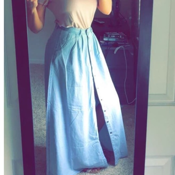 NWT Pistola BAEZ BLUE CHAMBRAY MAXI SKIRT - Picture 6 of 6